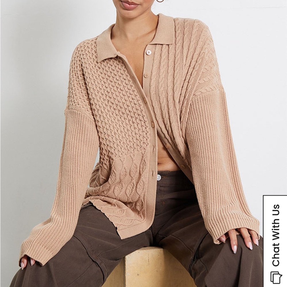 LA HEARTS STACEY BUTTON FRONT SWEATER